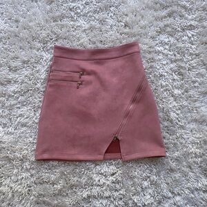 Privy Pink suede mini skirt